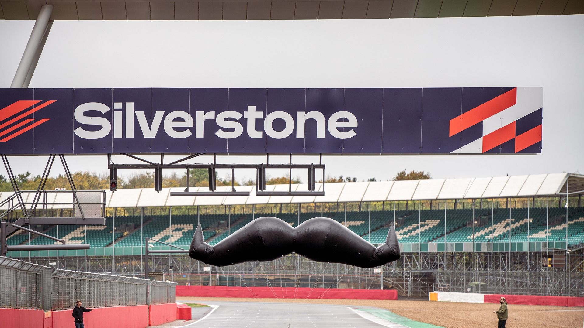 Inflatable moustache at Silverstone
