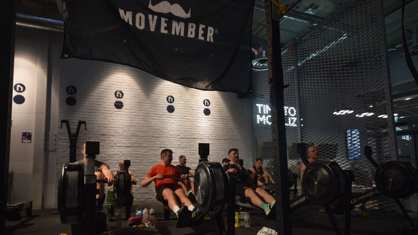 Men working out at WIT gym for the Movember challenge