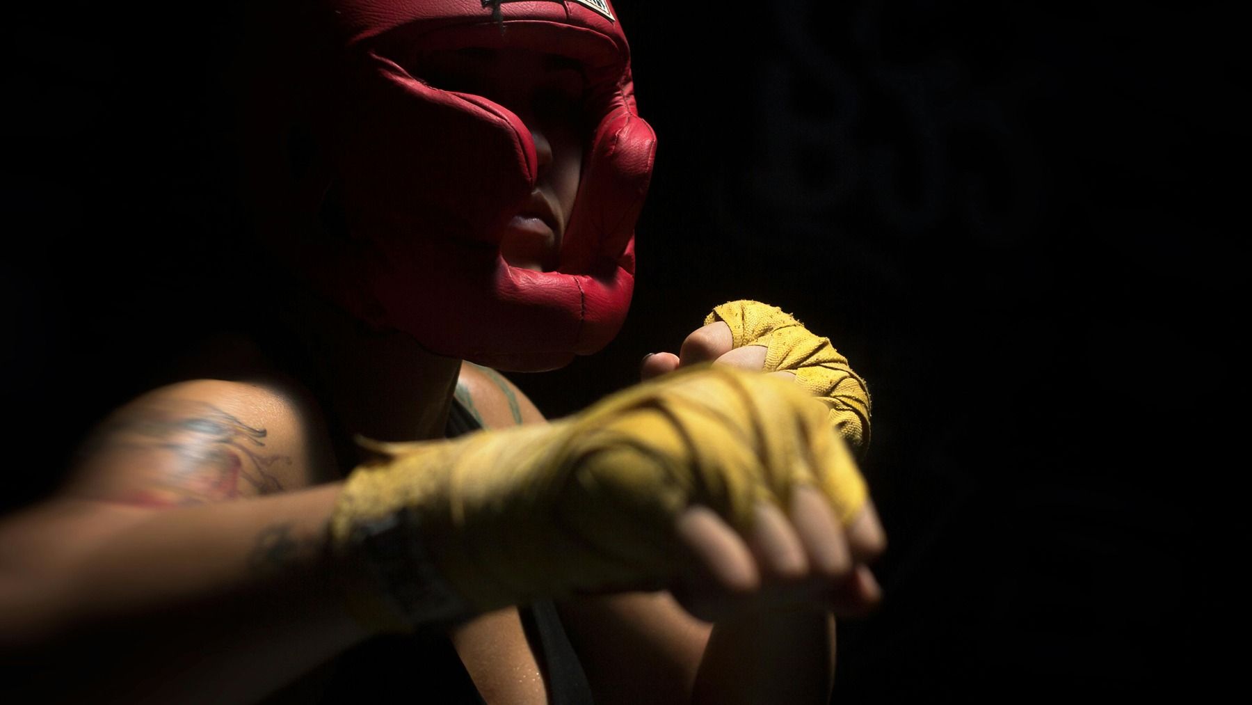 Young boy boxing