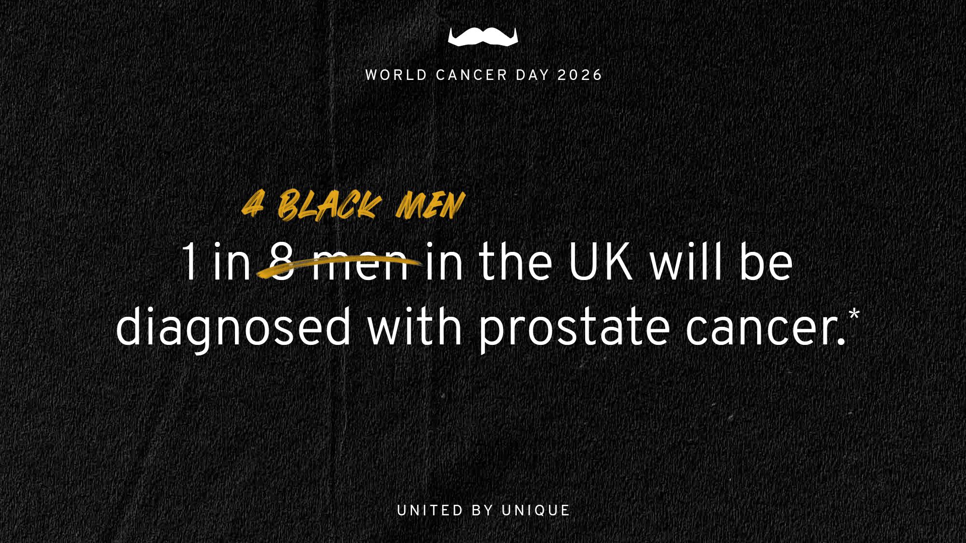 1 in 4 Black men in the UK will be diagnosed with Prostate Cancer.