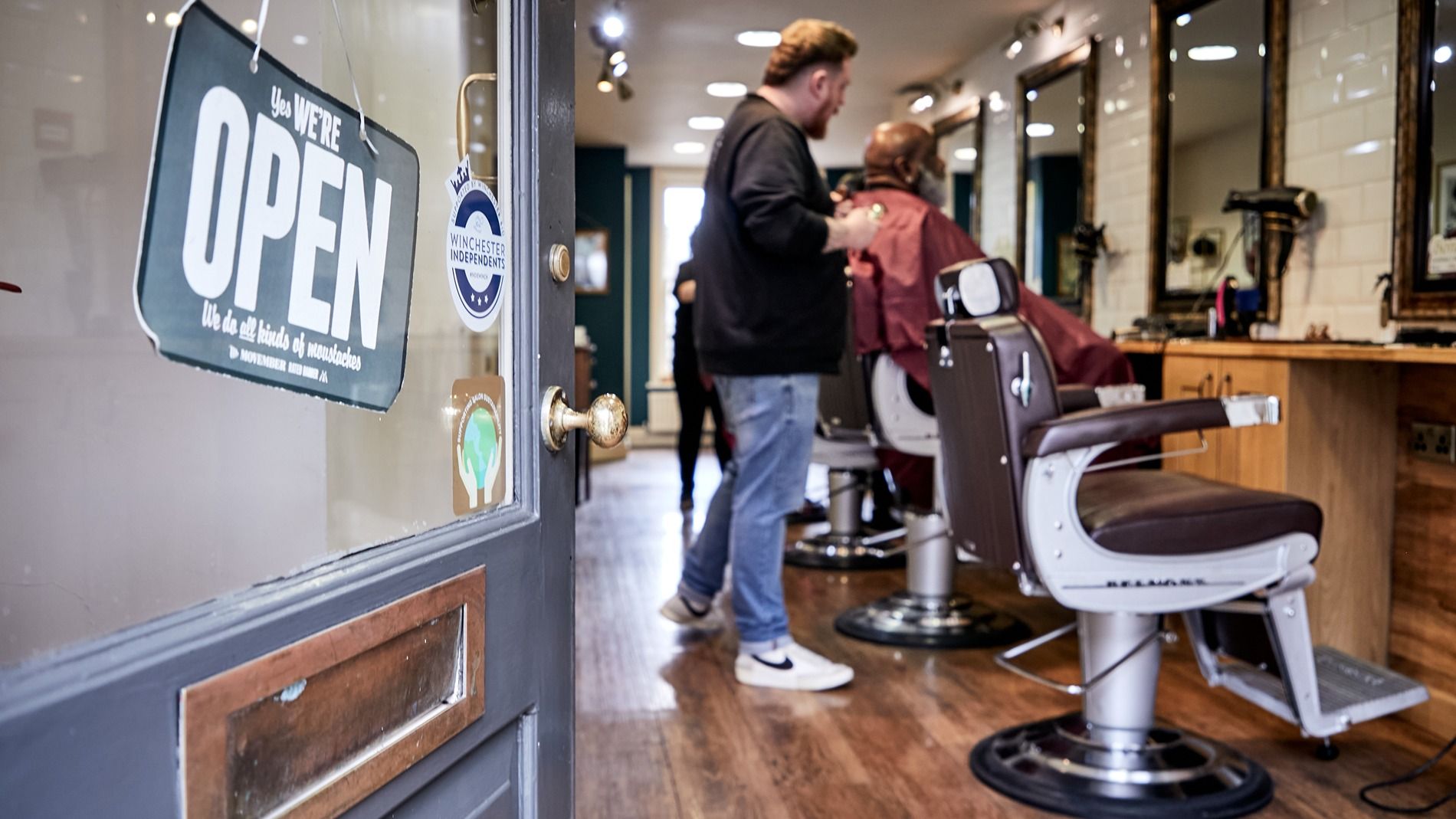 Interior photo of a barber shop