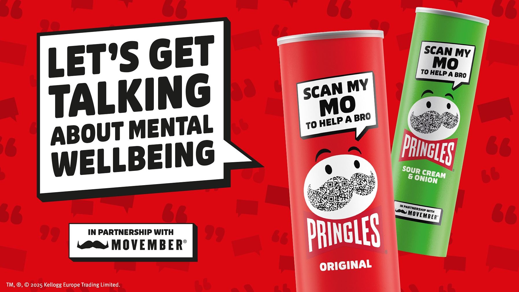 Pringles can showing the bar coded moustache