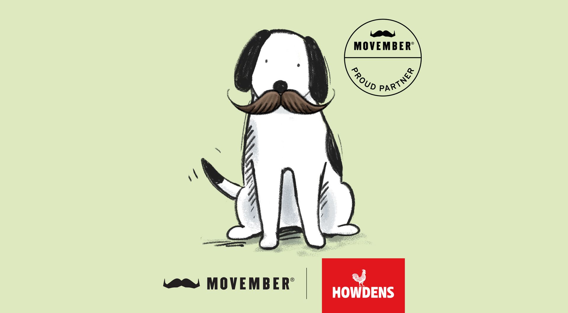 Animation of Howdens logo of a dog with a moustache