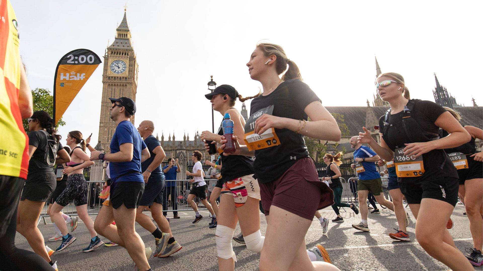 Runners passing by Big Ben.