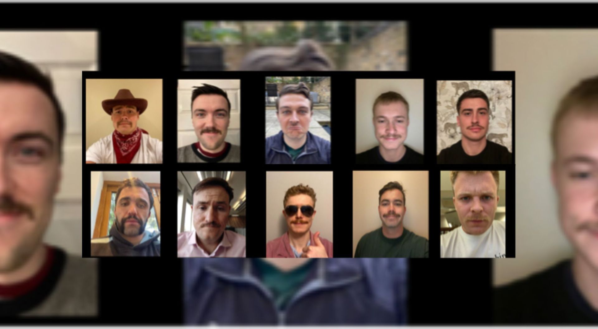 BDO staff on zoom, showing off their moustaches