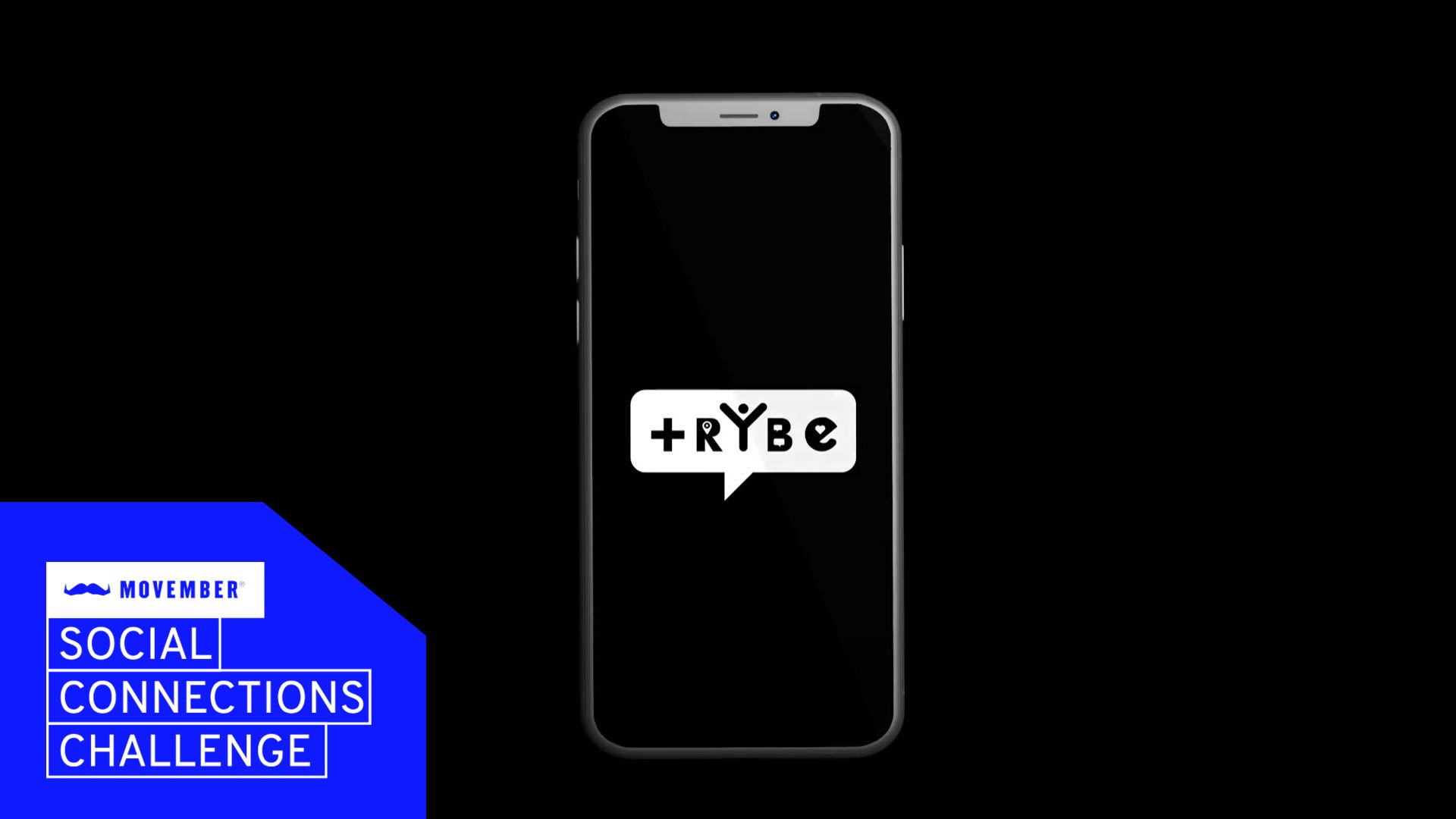 A mock-up of TRYBE on an iPhone screen