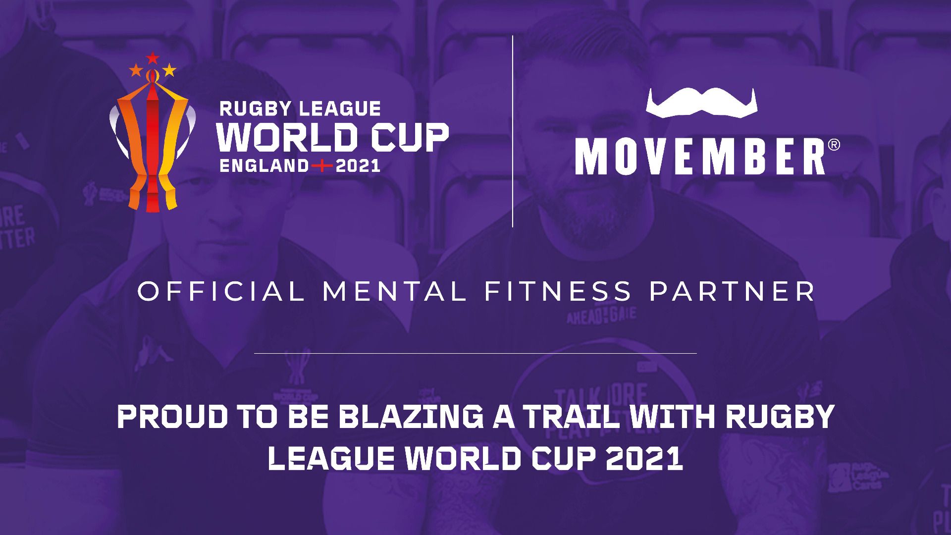 Graphic of Rugby League World Cup and Movember logos